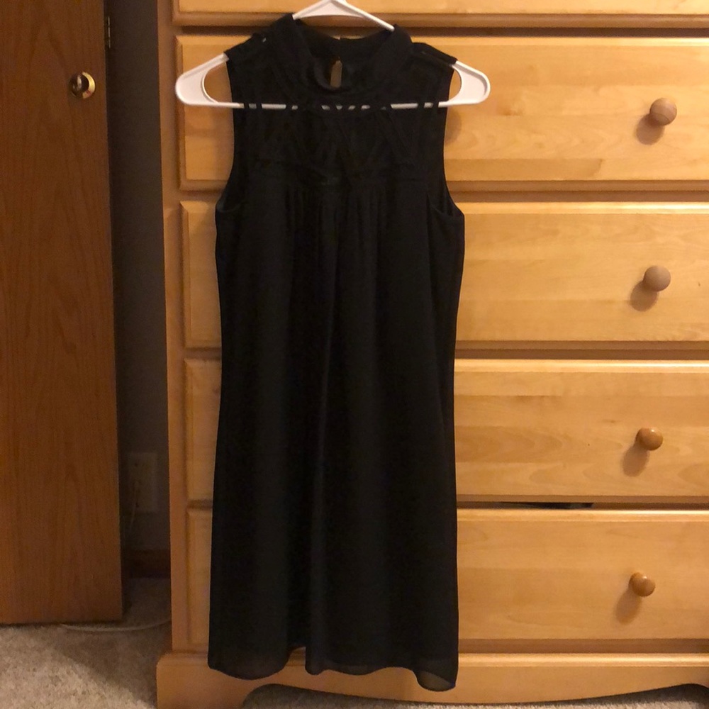 Black dress with mesh detailing